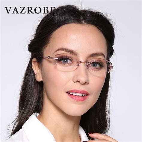 rimless eyeglass frames with rhinestones